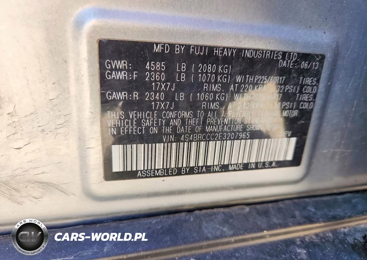 2014 Subaru Outback 2.5I Premium VIN:4S4BRCCC2E3207965 - 12
