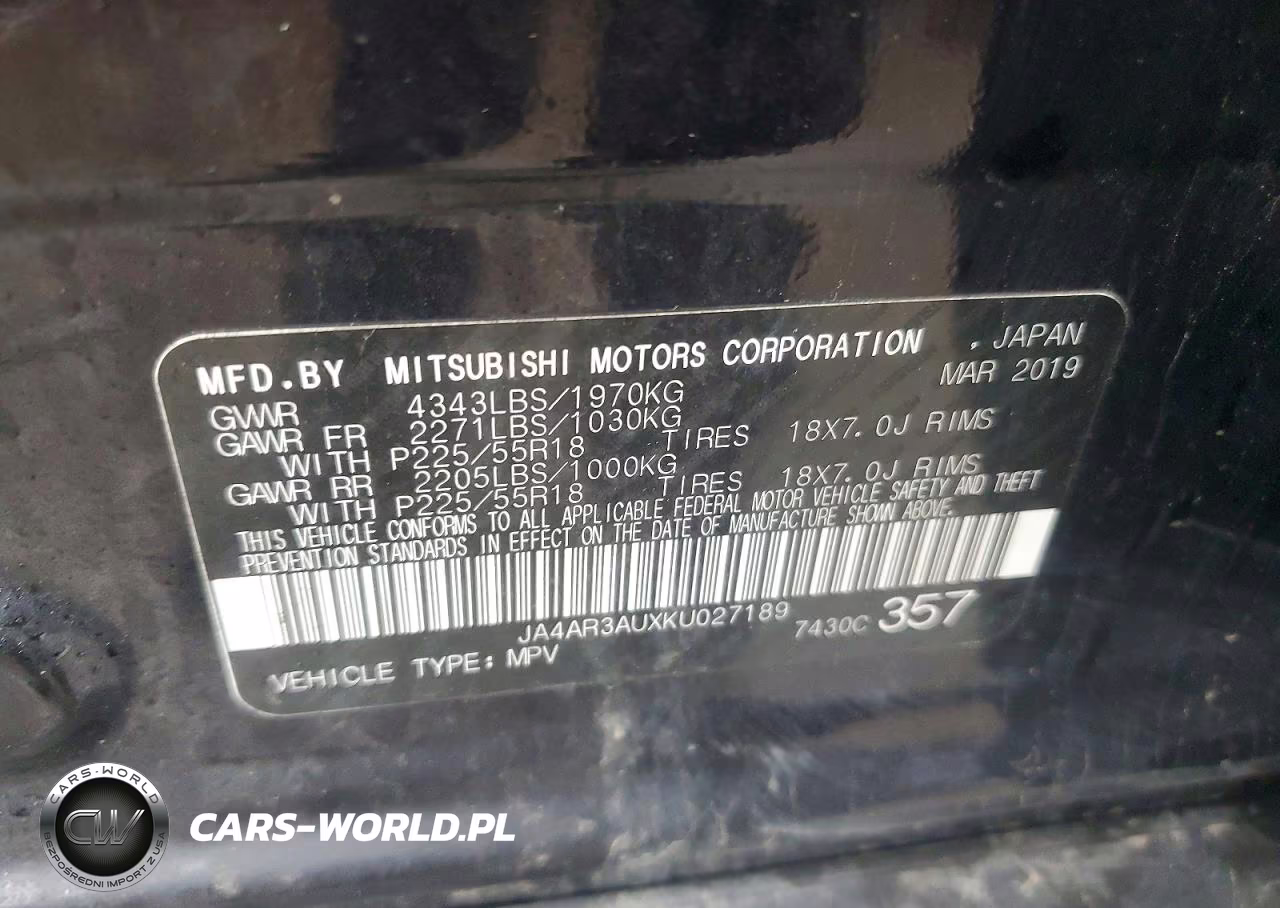 2019 Mitsubishi Outlander Sport Es VIN:JA4AR3AUXKU027189 - 13