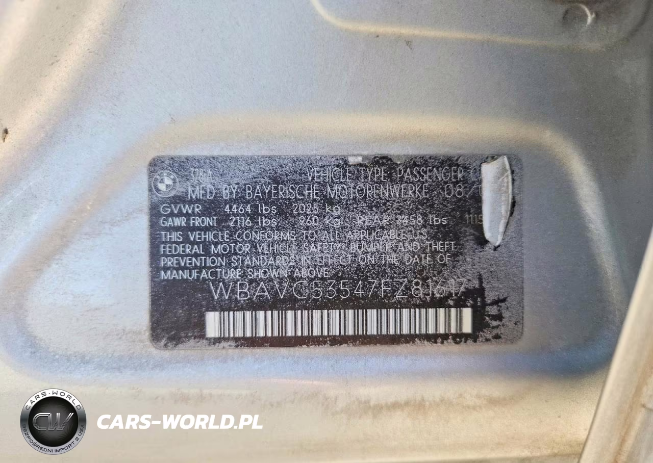 2007 BMW 328 I Sulev VIN:WBAVC53547FZ81617 - 12