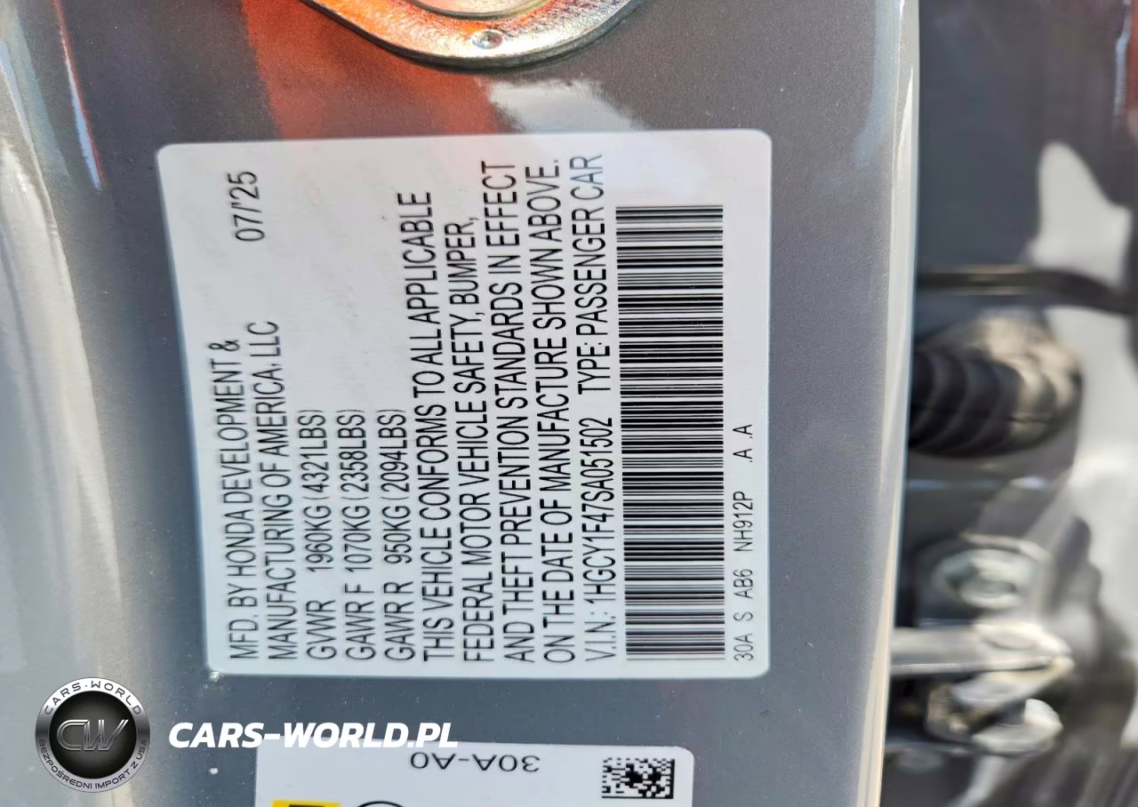 2025 Honda Accord Se VIN:1HGCY1F47SA051502 - 13