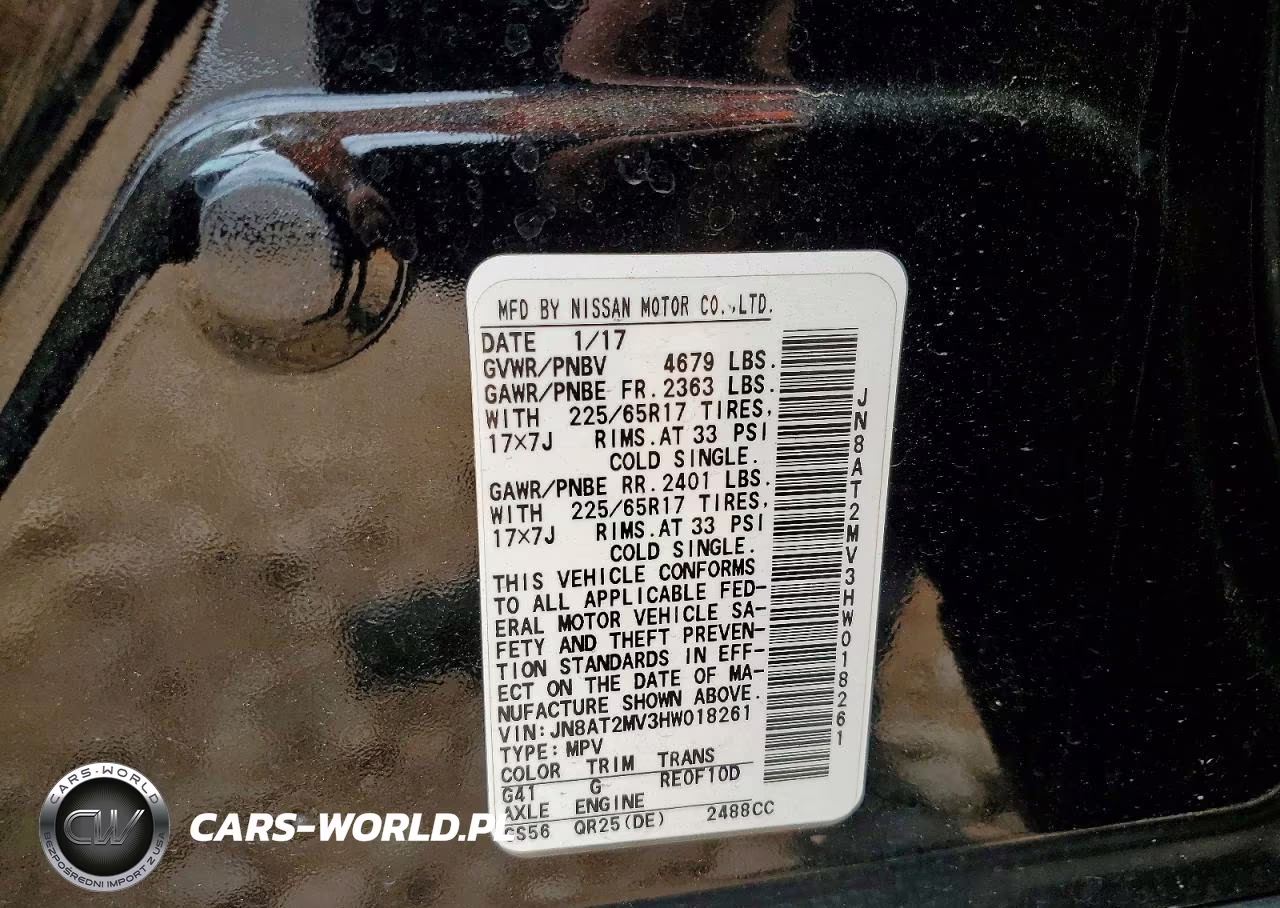 2017 Nissan Rogue Sv VIN:JN8AT2MV3HW018261 - 13