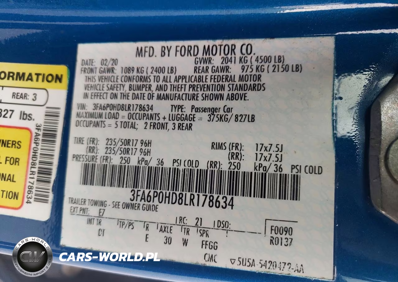 2020 Ford Fusion Se VIN:3FA6P0HD8LR178634 - 12