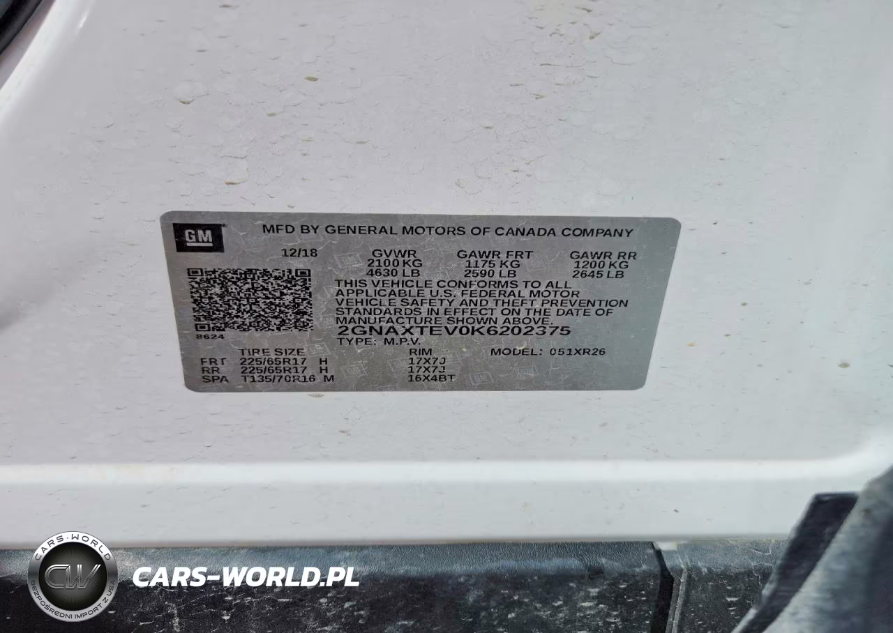 2019 Chevrolet Equinox Lt VIN:2GNAXTEV0K6202375 - 13