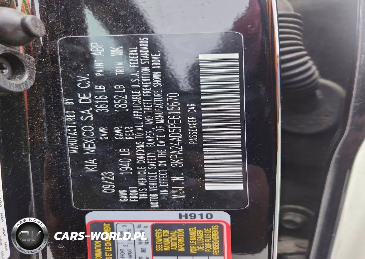 2023 Kia Rio Lx VIN:3KPA24AD5PE615670 - 13