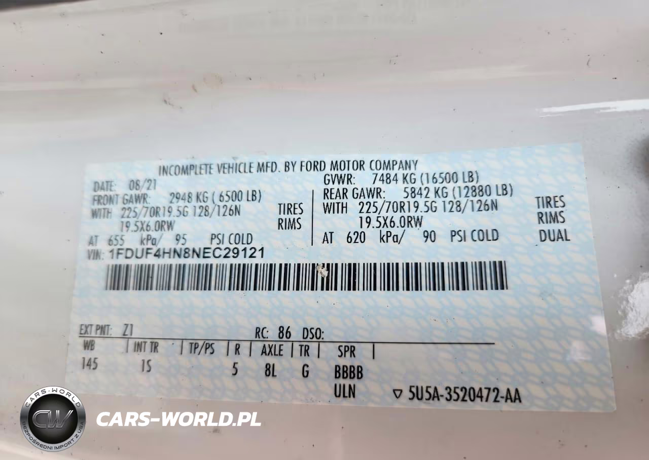 2022 Ford F450 VIN:1FDUF4HN8NEC29121 - 12