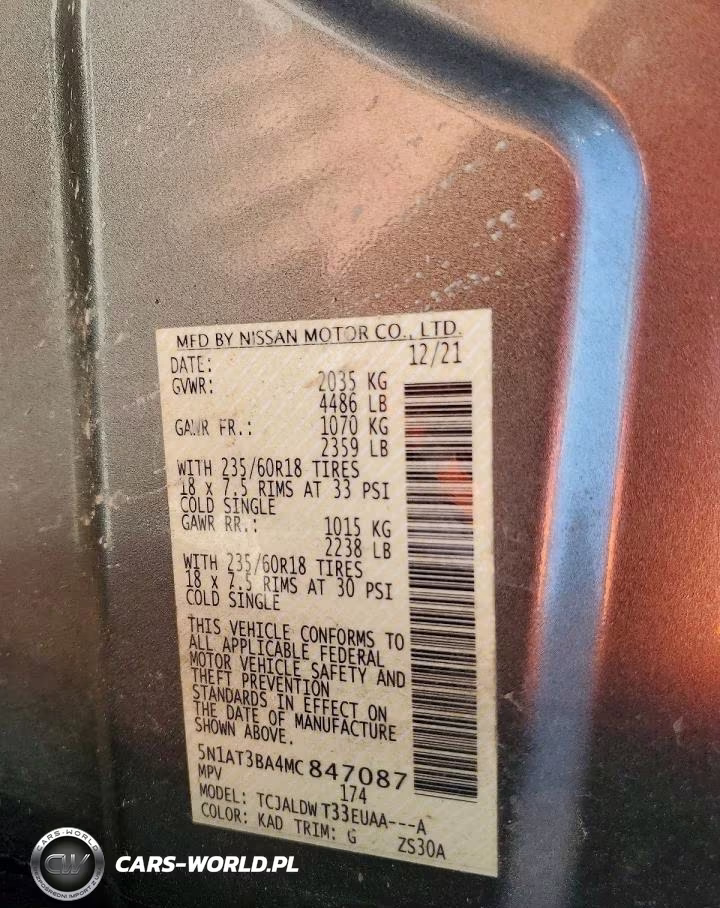 2021 Nissan Rogue Sv VIN:5N1AT3BA4MC847087 - 14