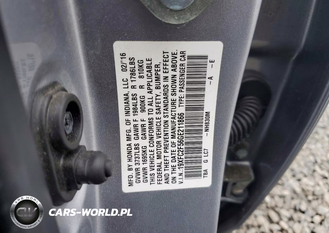 2016 Honda Civic Lx VIN:19XFC2F56GE211866 - 12