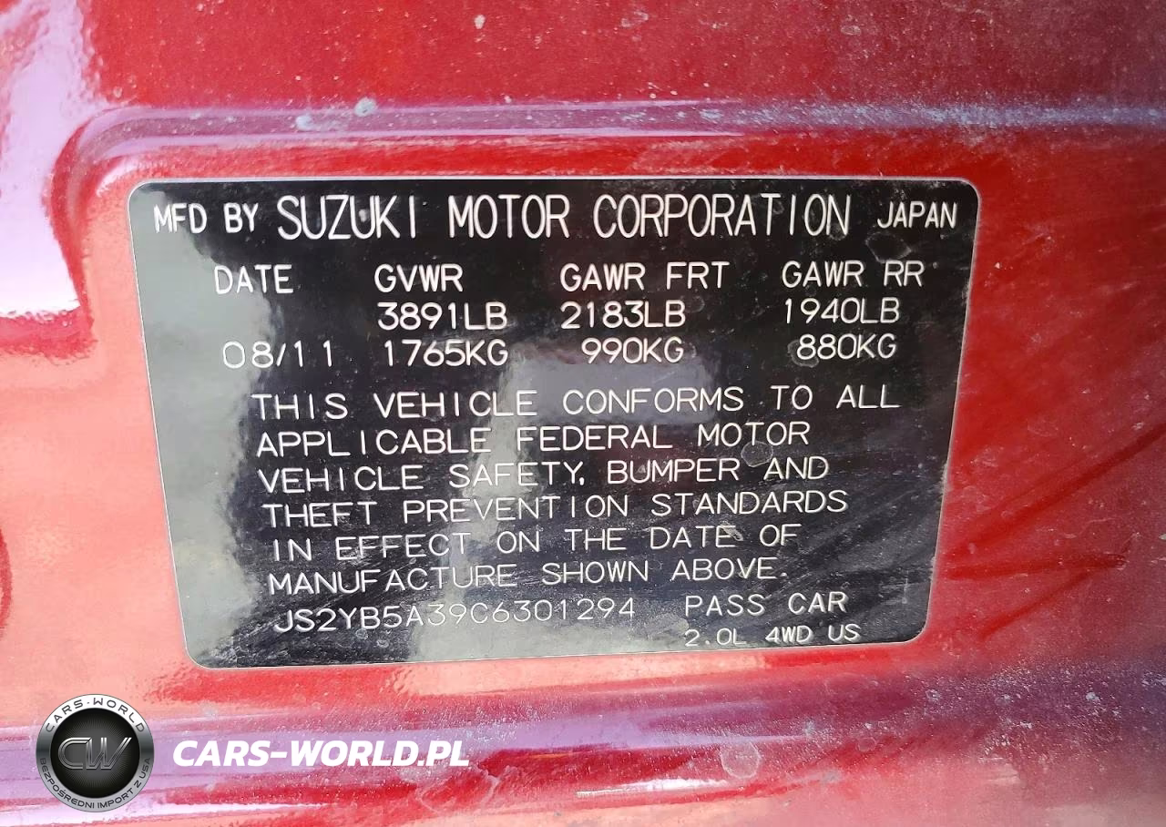 2012 Suzuki Sx4 Crossover Awd W- VIN:JS2YB5A39C6301294 - 12