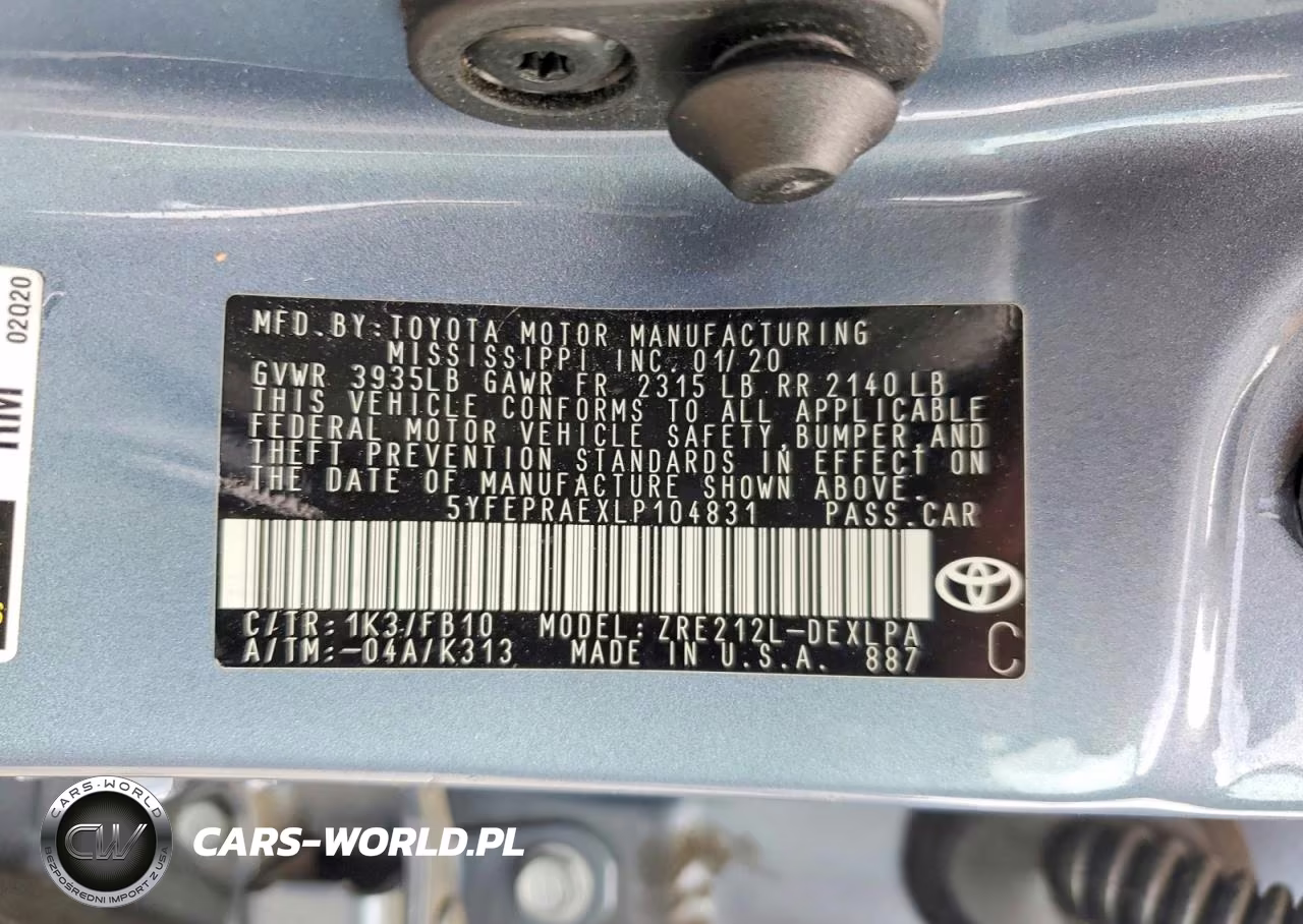 2020 Toyota Corolla Le VIN:5YFEPRAEXLP104831 - 13