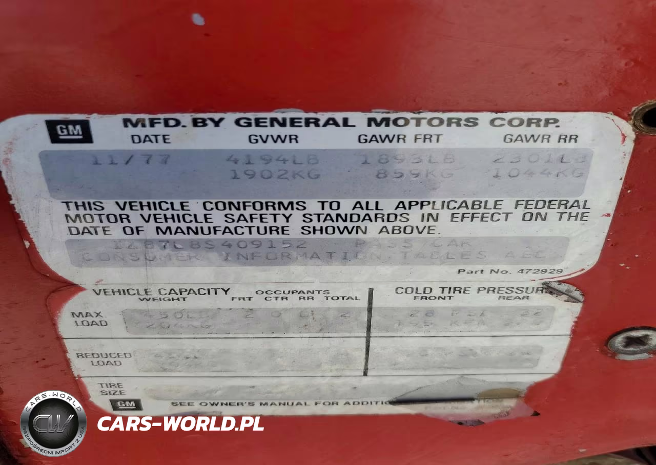 1978 Chevrolet Corvette VIN:1Z87L8S409152 - 12