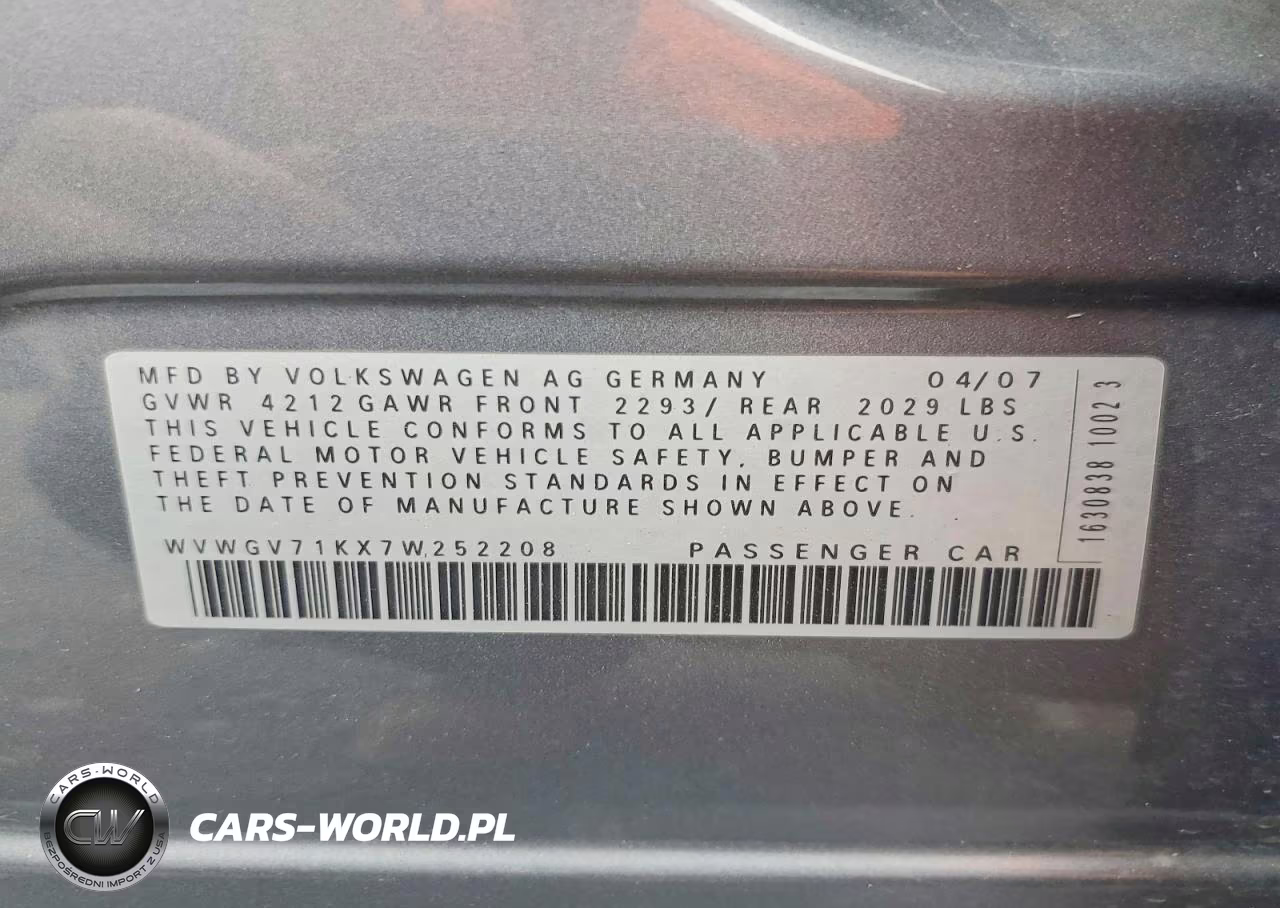 2007 Volkswagen New Gti VIN:WVWGV71KX7W252208 - 13