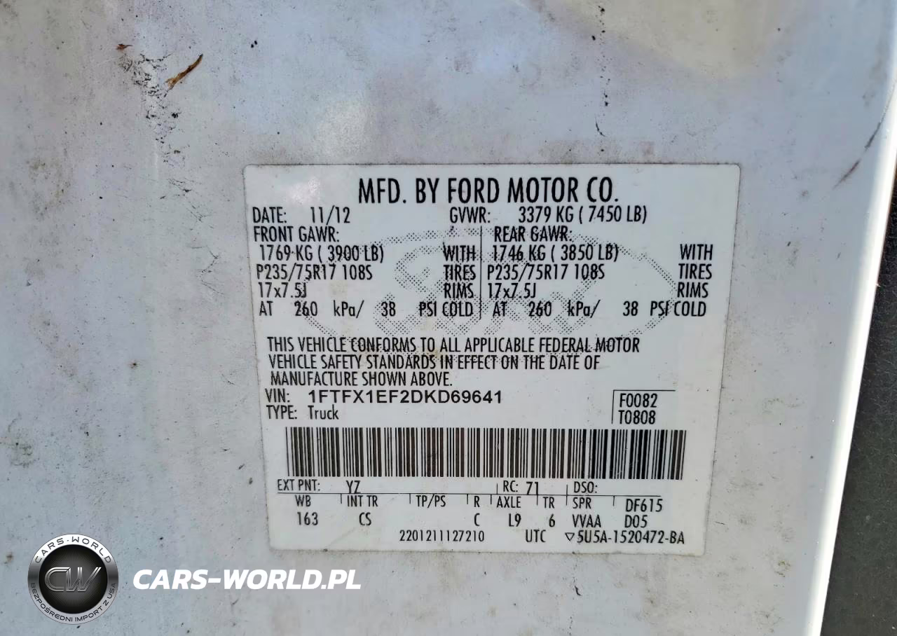 2013 Ford F150 Super Cab VIN:1FTFX1EF2DKD69641 - 12