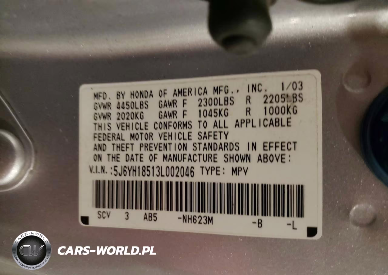 2003 Honda Element Ex VIN:5J6YH18513L002046 - 13