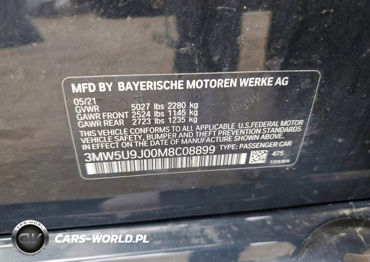 2021 BMW M340Xi VIN:3MW5U9J00M8C08899 - 12