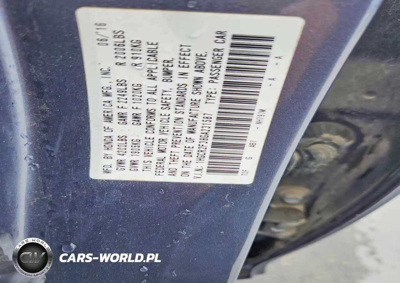 2016 Honda Accord Lx VIN:1HGCR2F38GA231587 - 12