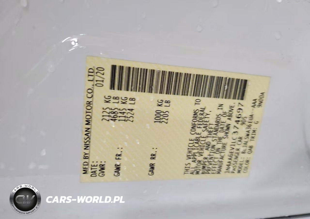 2020 Nissan Maxima Sr VIN:1N4AA6EV1LC374697 - 12