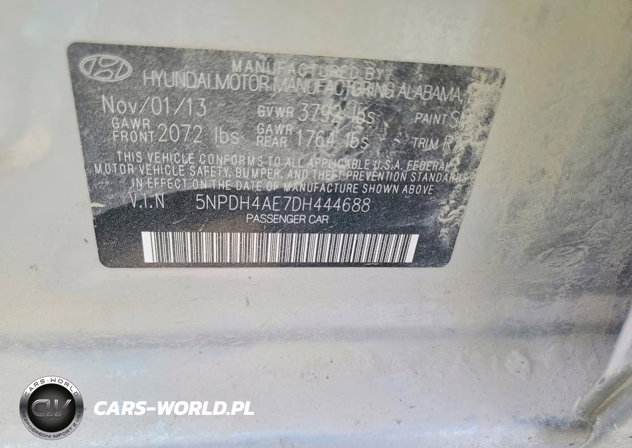 2013 Hyundai Elantra Gls VIN:5NPDH4AE7DH444688 - 12