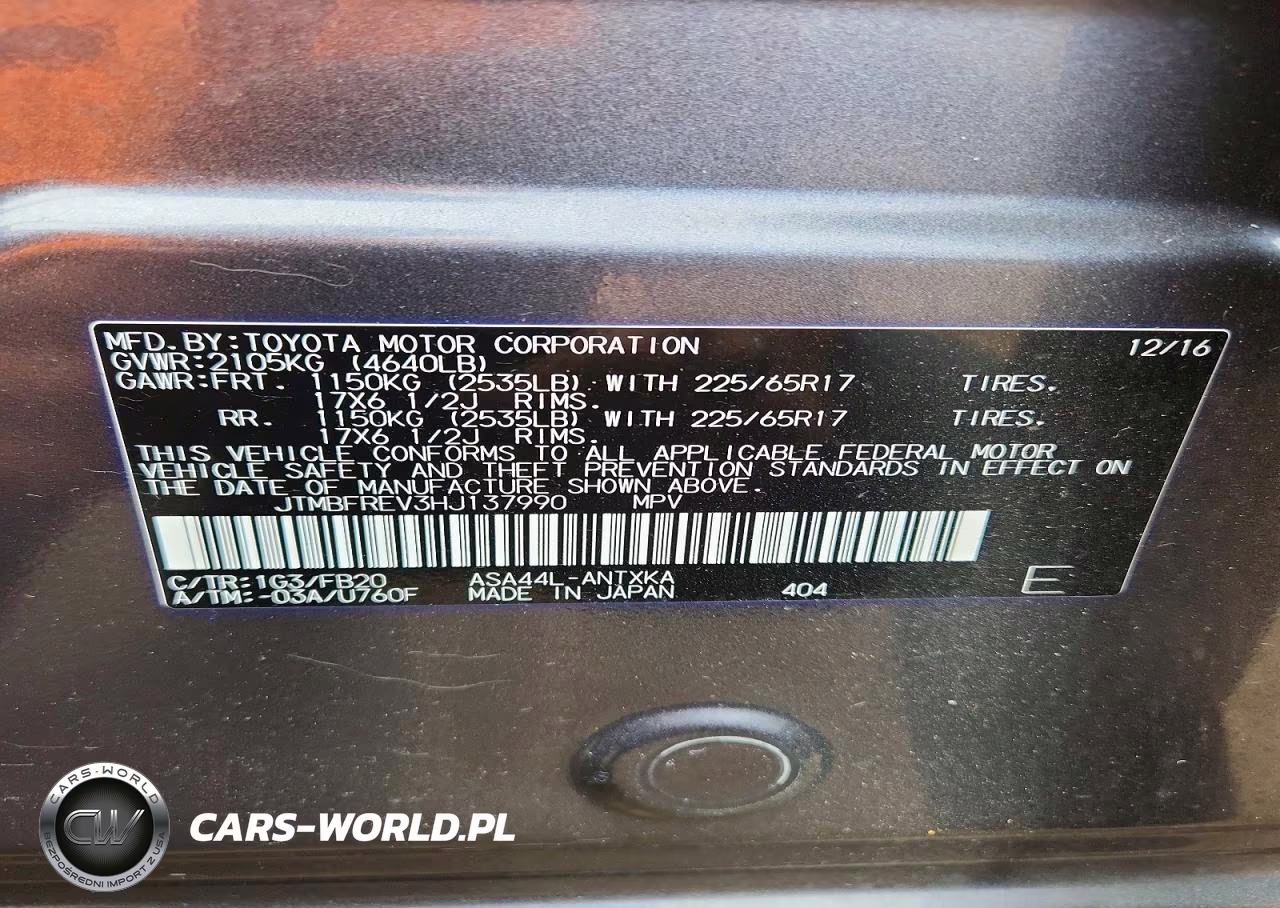 2017 Toyota Rav4 Le VIN:JTMBFREV3HJ137990 - 12