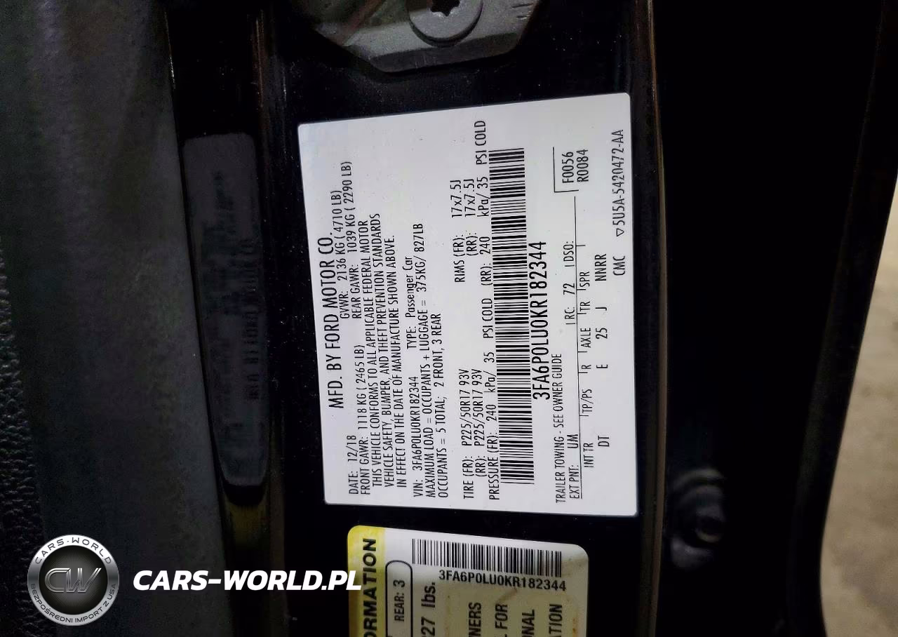2019 Ford Fusion Se VIN:3FA6P0LU0KR182344 - 13
