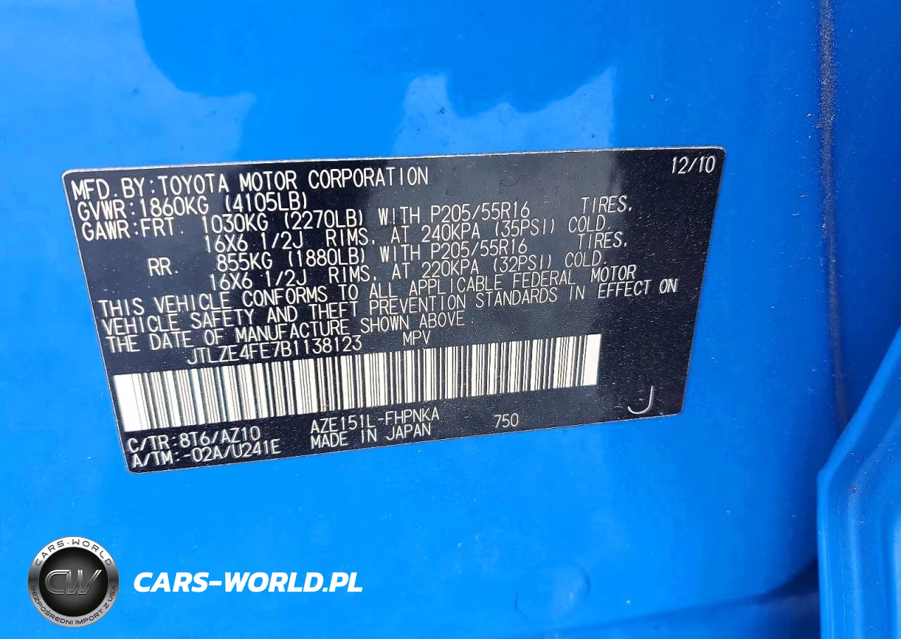 2011 Toyota Scion Xb VIN:JTLZE4FE7B1138123 - 13