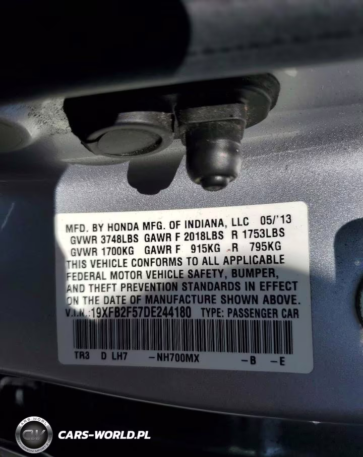 2013 Honda Civic Lx VIN:19XFB2F57DE244180 - 13
