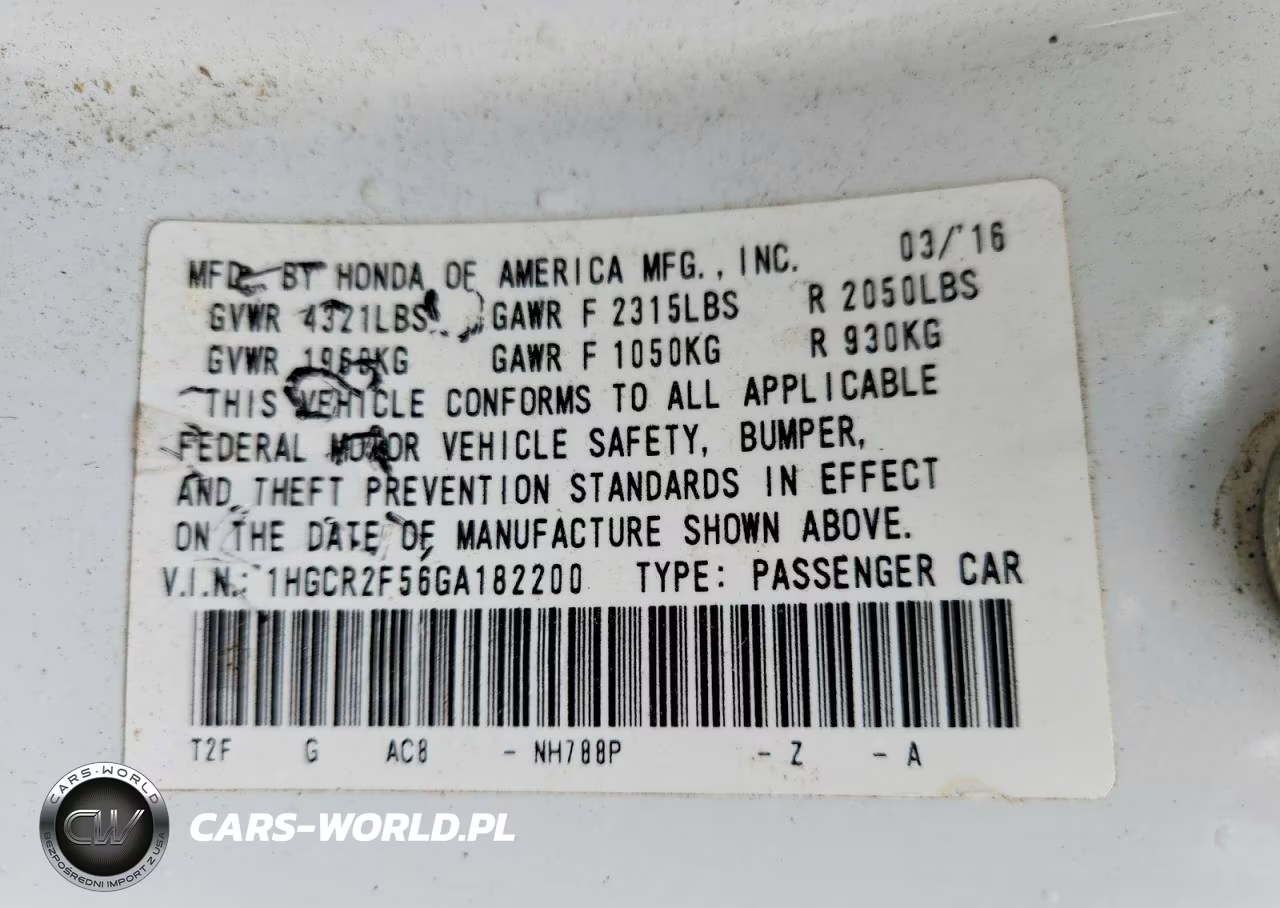 2016 Honda Accord Sport VIN:1HGCR2F56GA182200 - 12