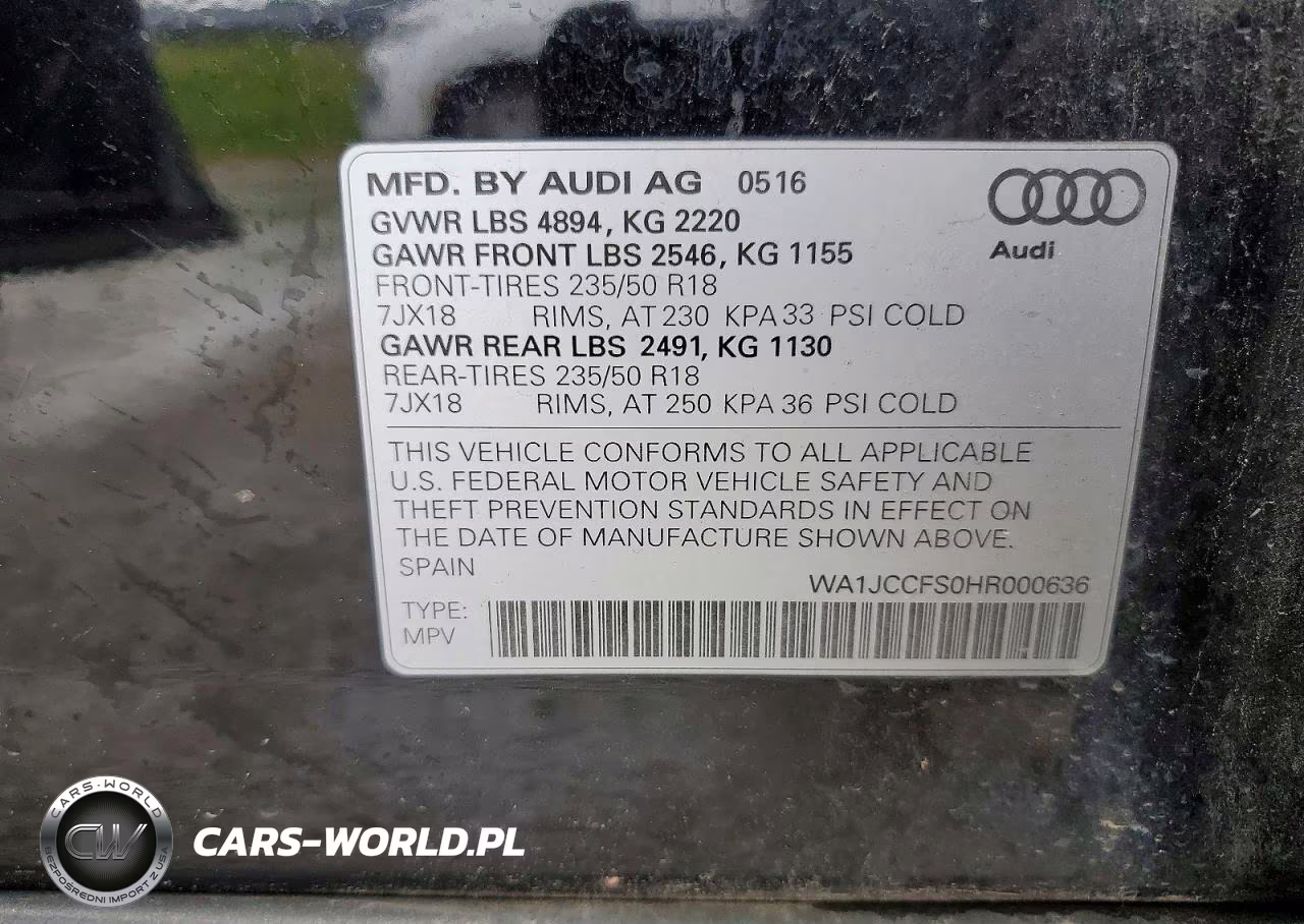 2017 Audi Q3 Premium Plus VIN:WA1JCCFS0HR000636 - 13