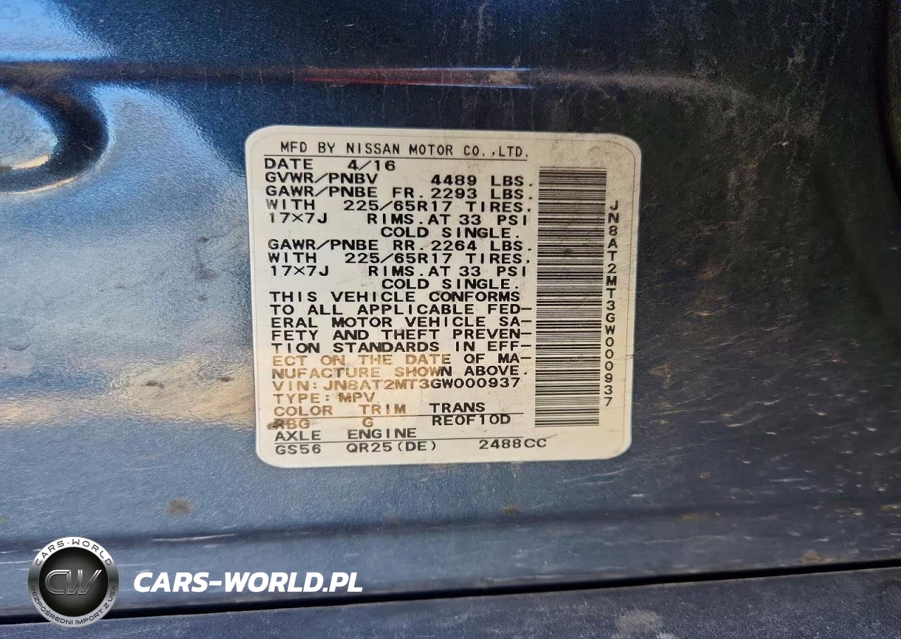 2016 Nissan Rogue S VIN:JN8AT2MT3GW000937 - 12