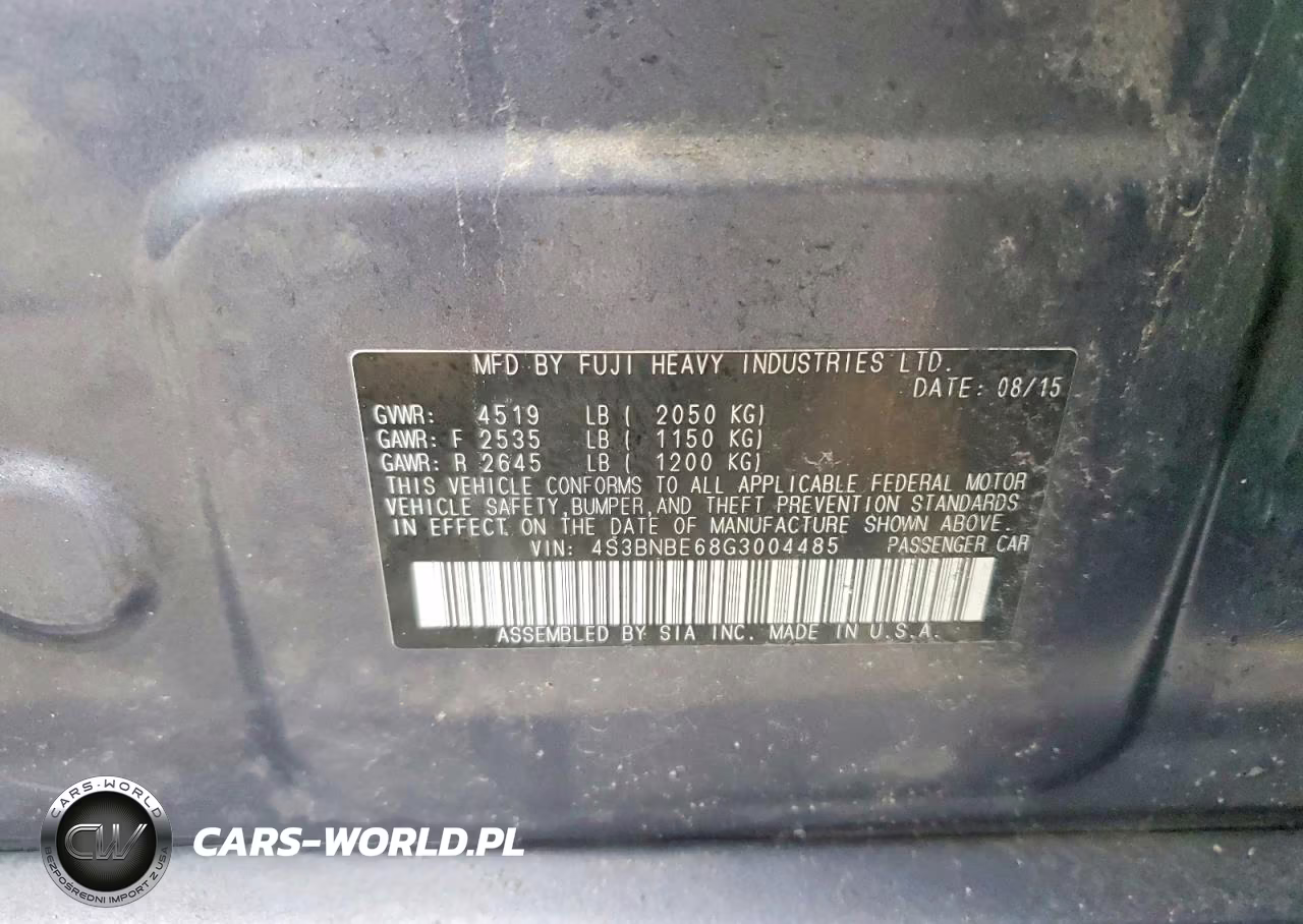 2016 Subaru Legacy 2.5I Premium VIN:4S3BNBE68G3004485 - 12