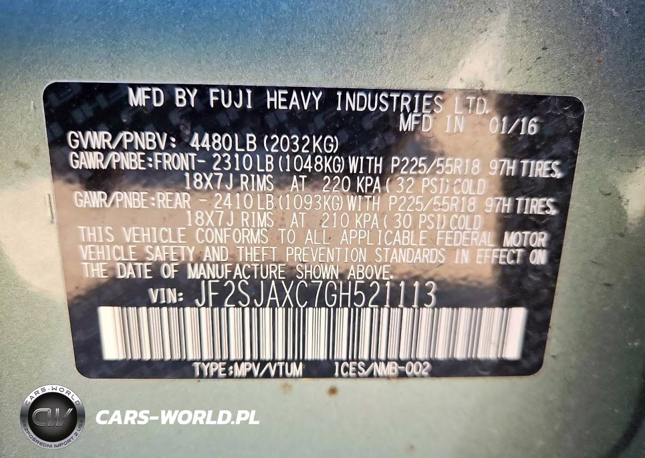 2016 Subaru Forester 2.5I Touring VIN:JF2SJAXC7GH521113 - 13