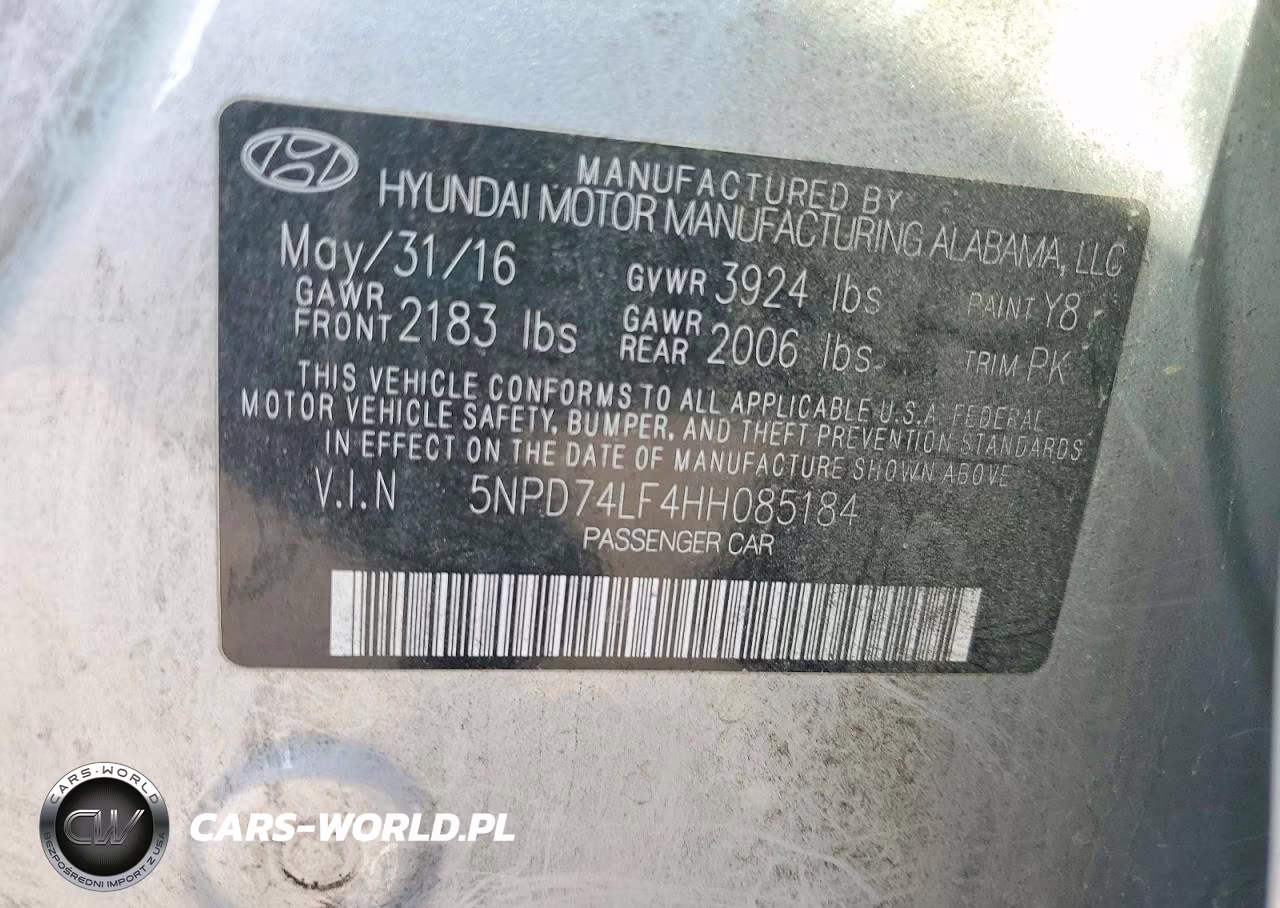 2017 Hyundai Elantra Se VIN:5NPD74LF4HH085184 - 12