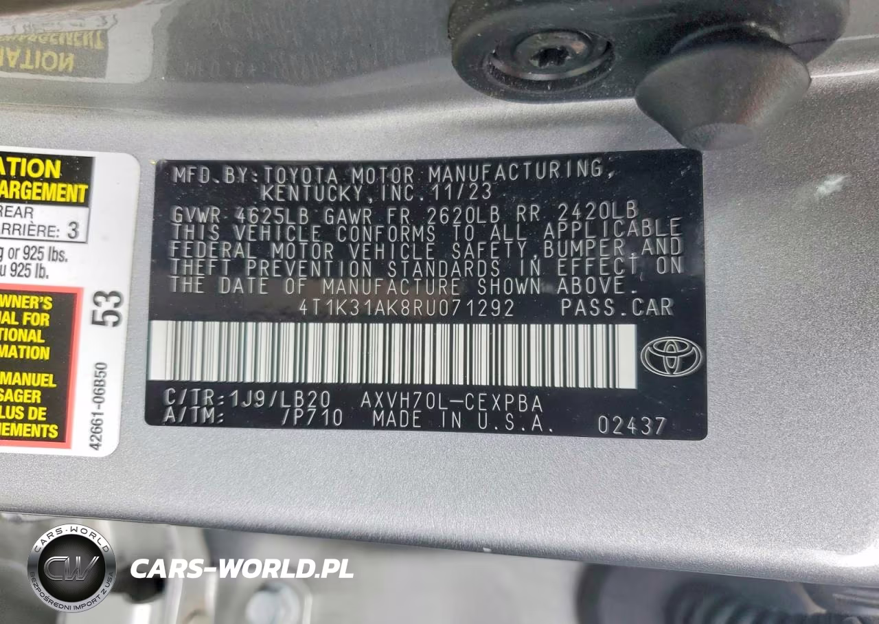 2024 Toyota Camry Xse VIN:4T1K31AK8RU071292 - 12