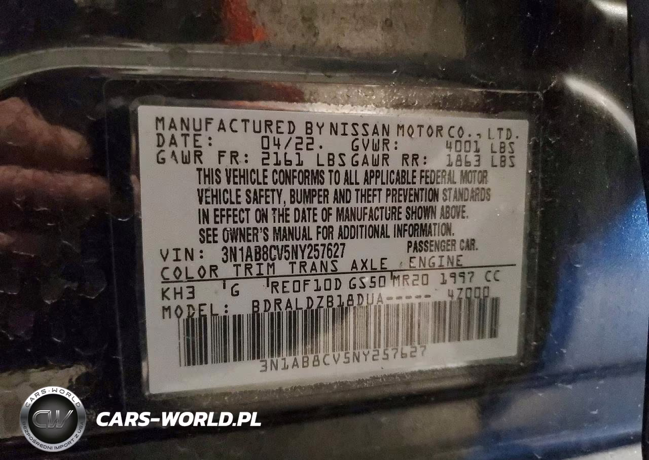 2022 Nissan Sentra Sv VIN:3N1AB8CV5NY257627 - 12