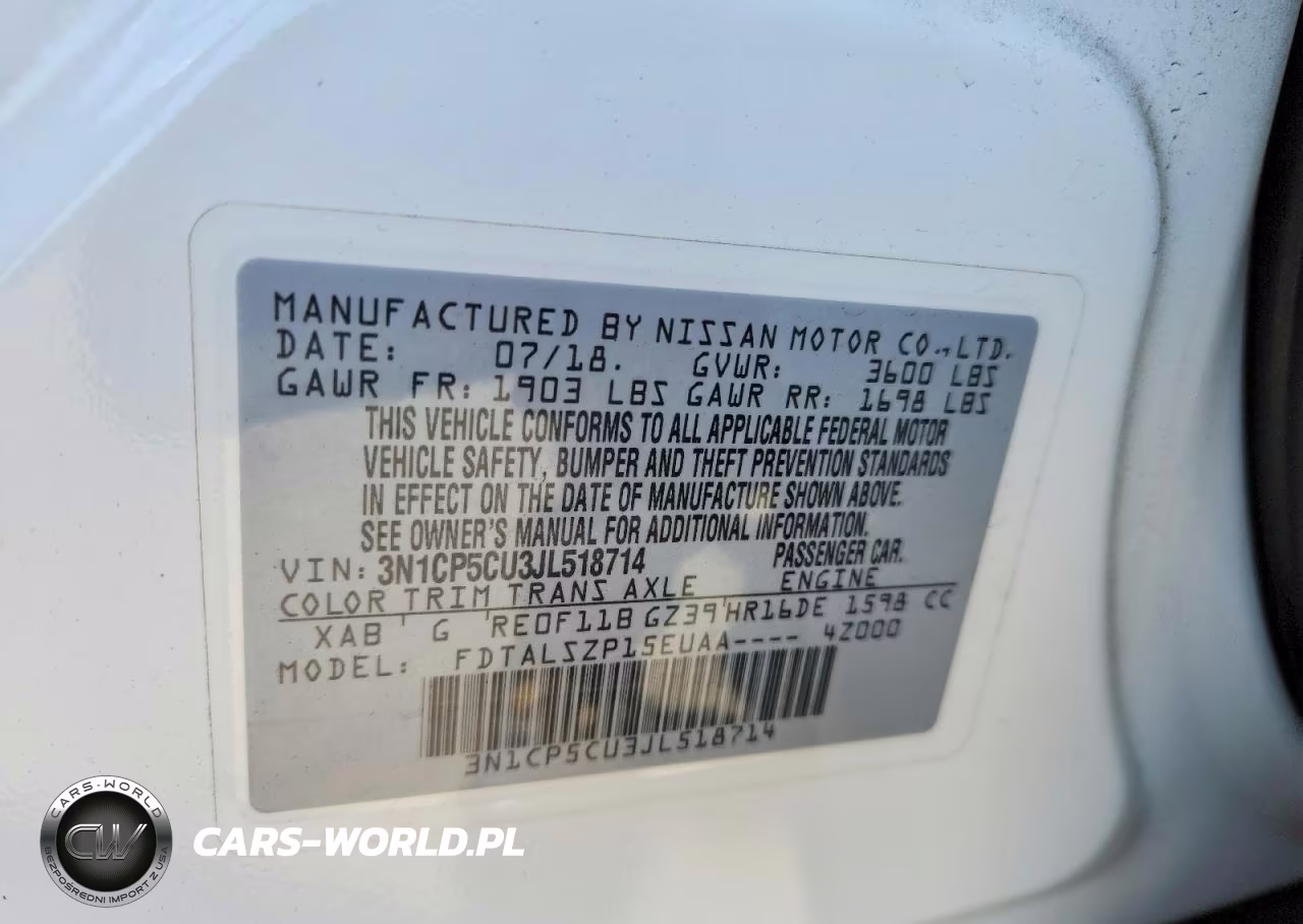 2018 Nissan Kicks Sv VIN:3N1CP5CU3JL518714 - 13