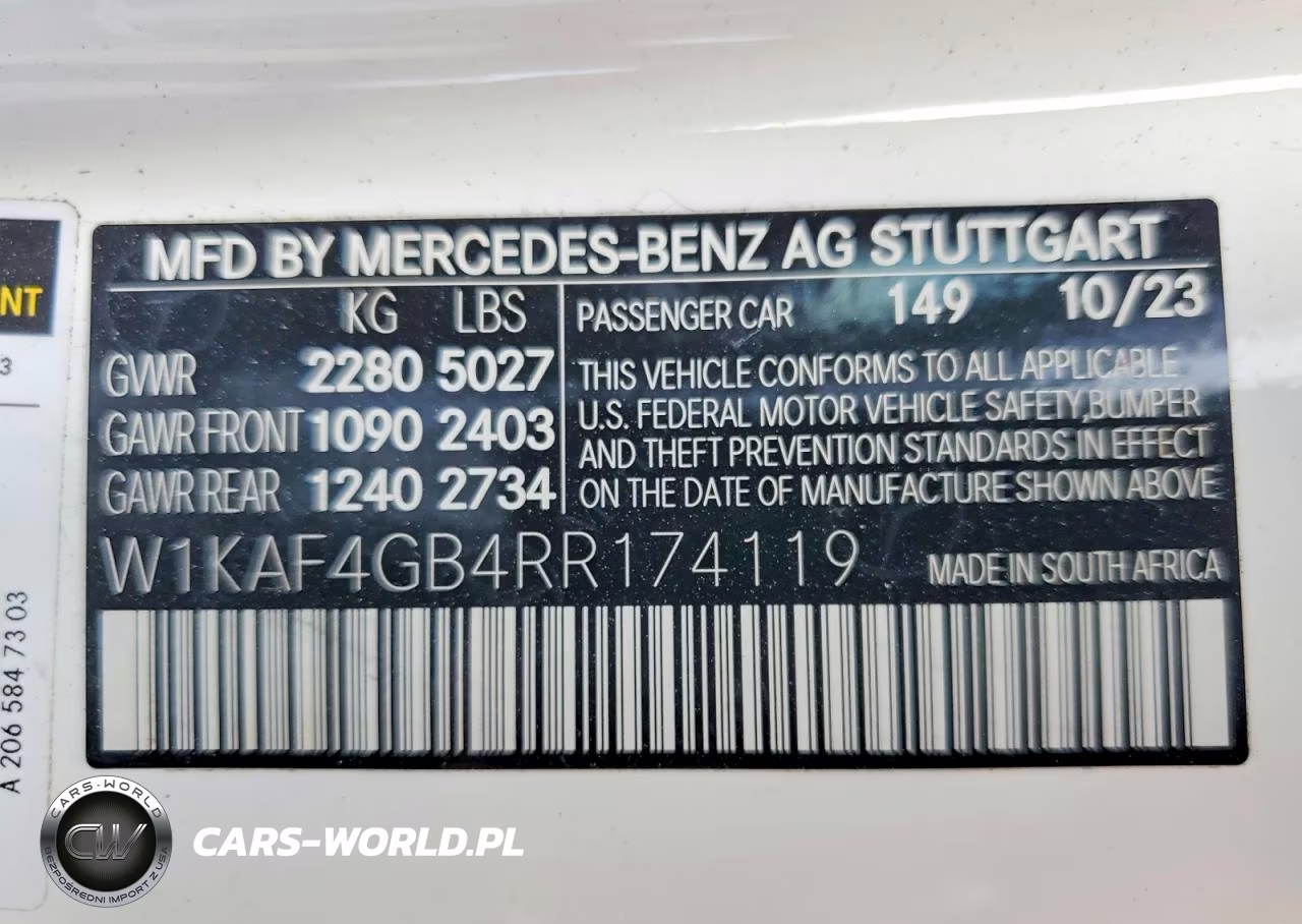 2024 Mercedes-Benz C 300 VIN:W1KAF4GB4RR174119 - 12