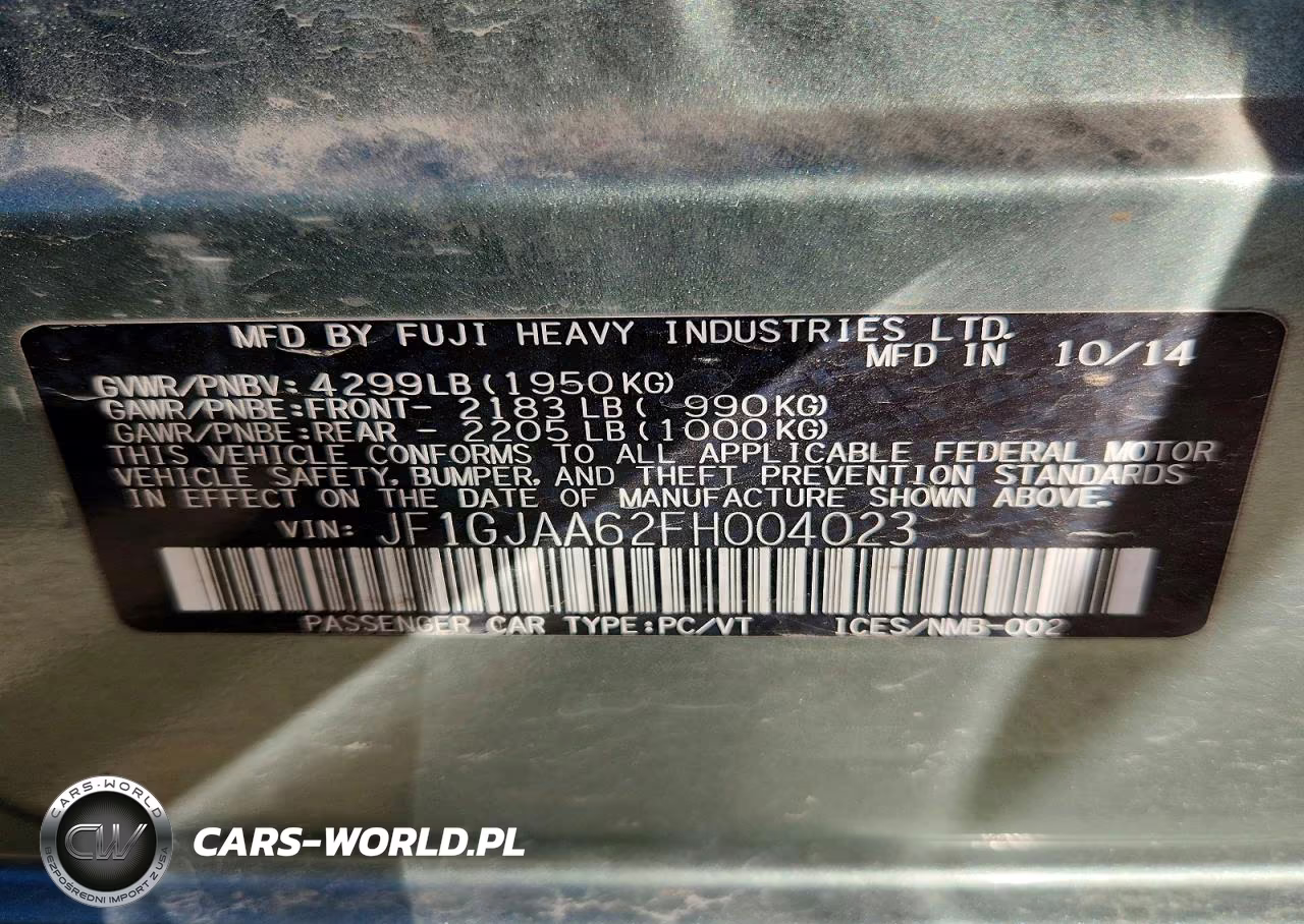 2015 Subaru Impreza VIN:JF1GJAA62FH004023 - 13