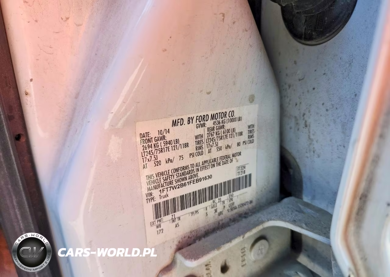 2015 Ford F250 Super Duty VIN:1FT7W2B61FEB91630 - 12