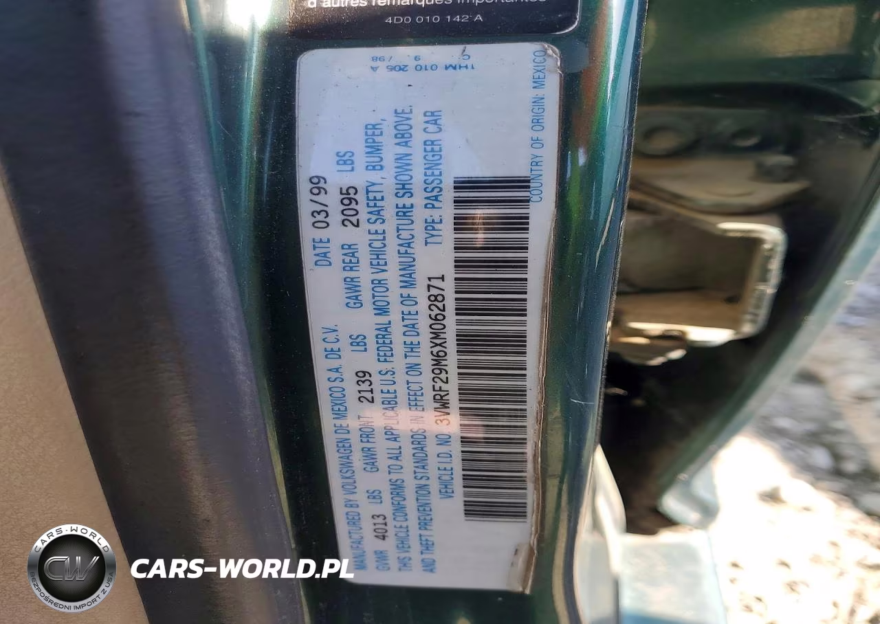 1999 Volkswagen Jetta Gl Tdi VIN:3VWRF29M6XM062871 - 12
