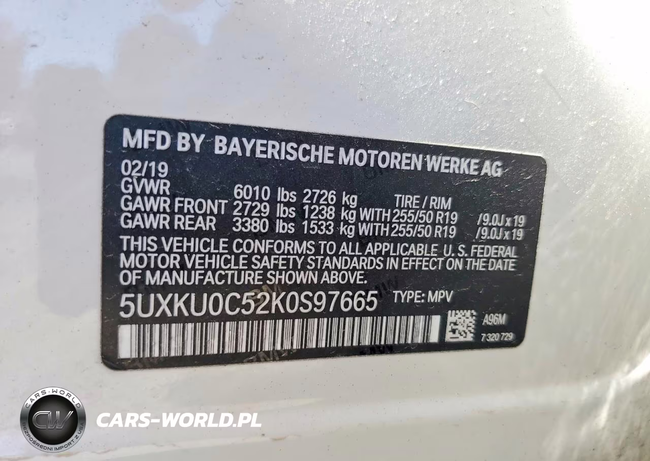 2019 BMW X6 Sdrive35I VIN:5UXKU0C52K0S97665 - 13