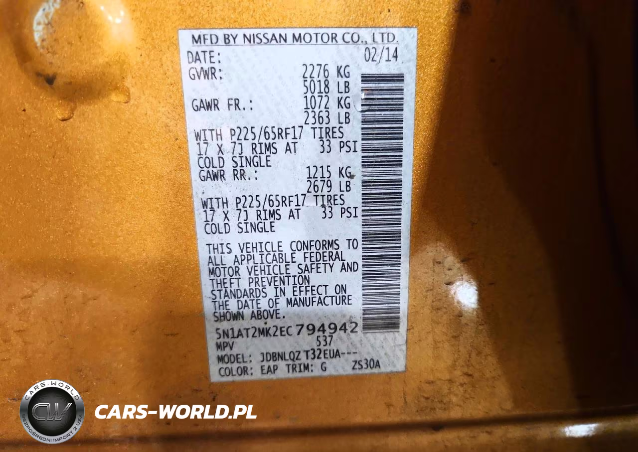 2014 Nissan Rogue Sv VIN:5N1AT2MK2EC794942 - 13
