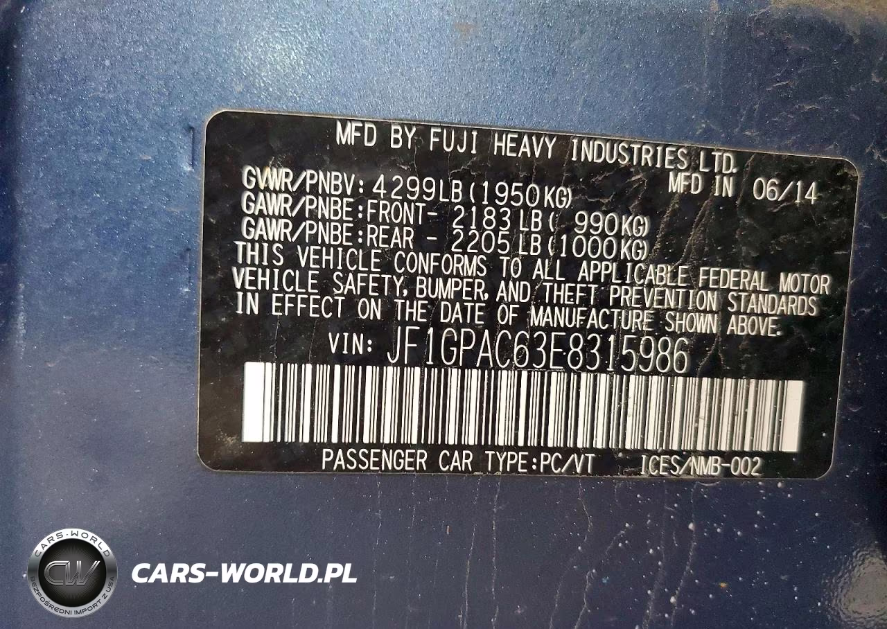 2014 Subaru Impreza Premium VIN:JF1GPAC63E8315986 - 12