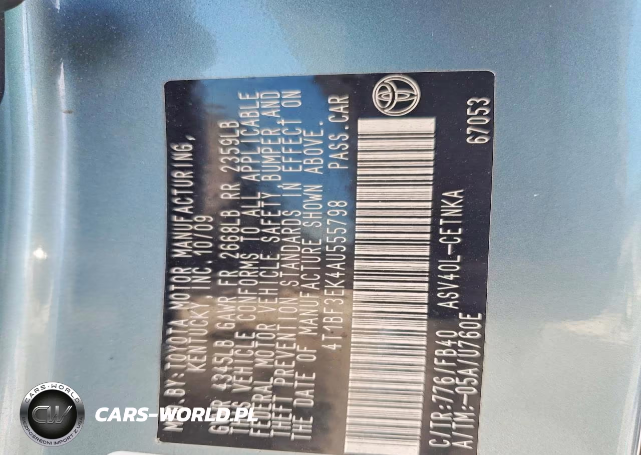 2010 Toyota Camry Le VIN:4T1BF3EK4AU555798 - 13
