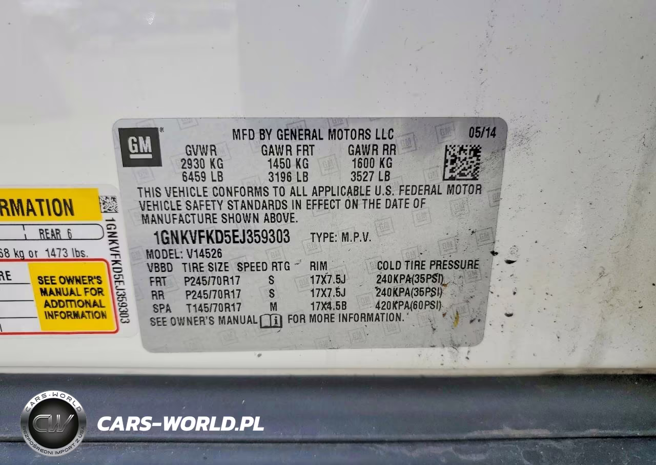 2014 Chevrolet Traverse Ls VIN:1GNKVFKD5EJ359303 - 13