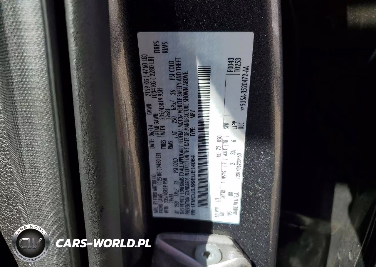 2014 Ford Escape Titanium VIN:1FMCU0J99EUE14064 - 14