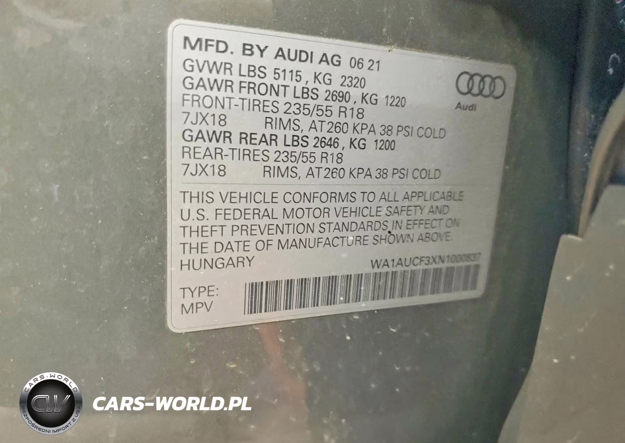 2022 Audi Q3 Premium 40 VIN:WA1AUCF3XN1000837 - 13