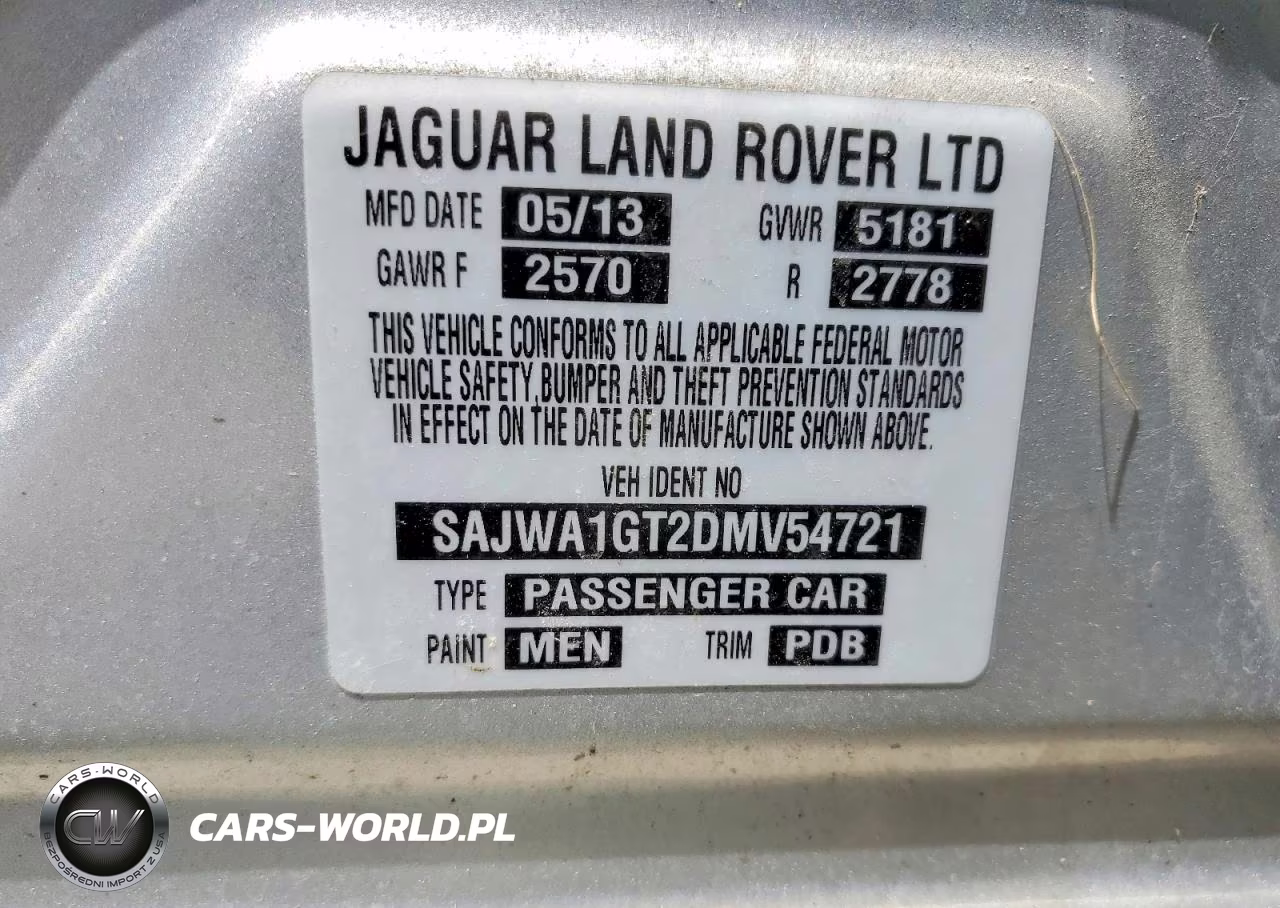 2013 Jaguar Xj Supercharged VIN:SAJWA1GT2DMV54721 - 12