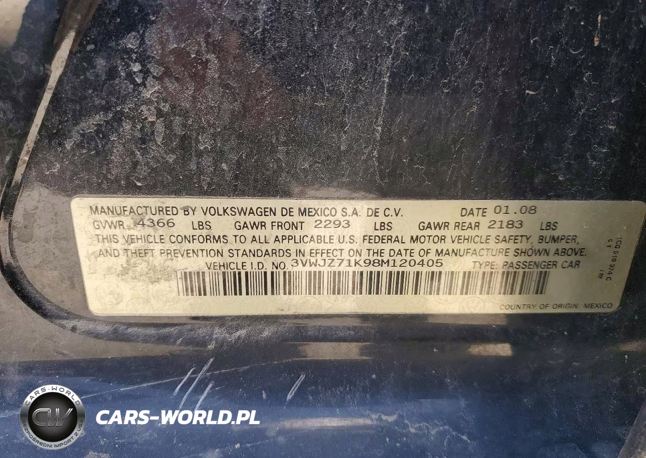 2008 Volkswagen Jetta VIN:3VWJZ71K98M120405 - 12