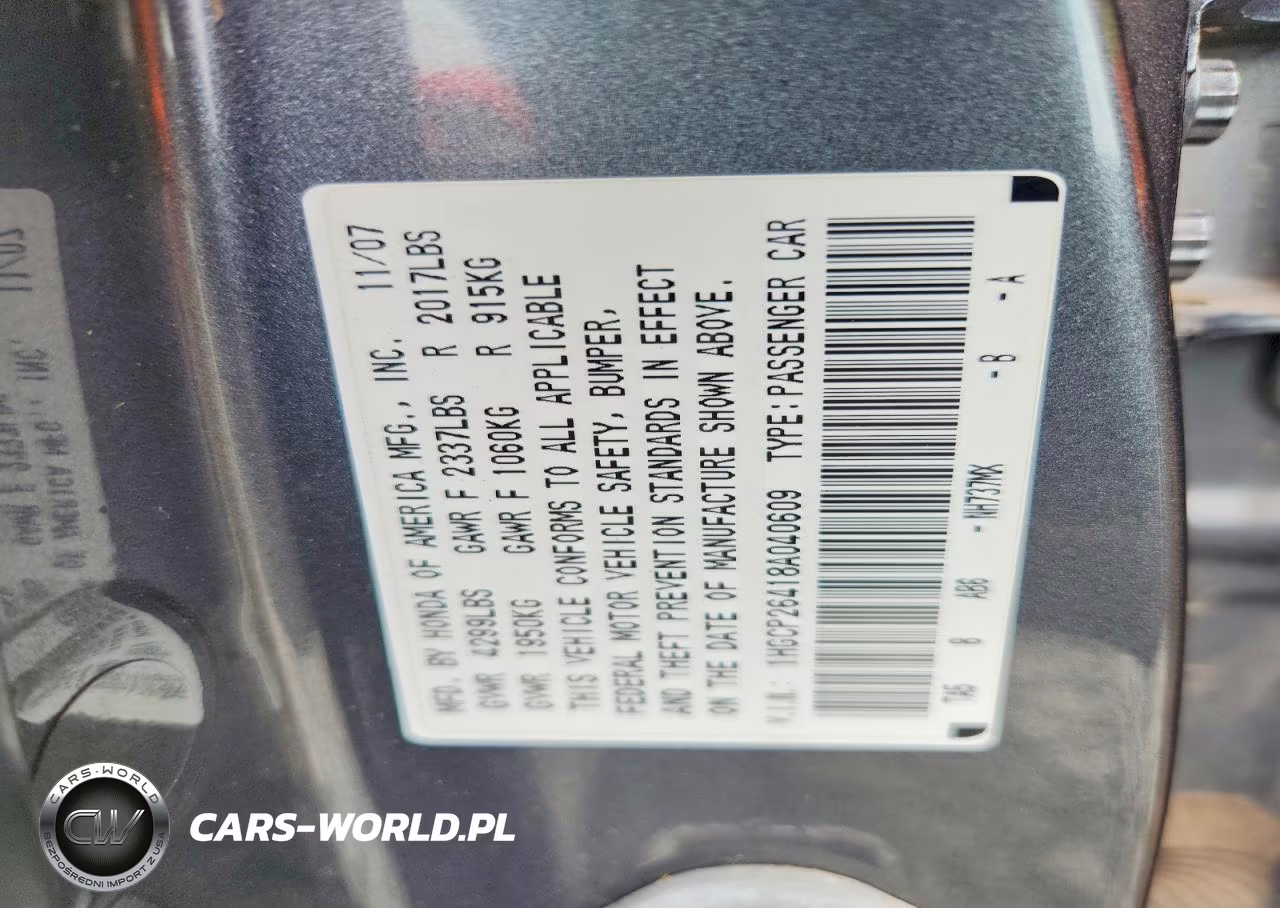 2008 Honda Accord Lxp VIN:1HGCP26418A040609 - 12
