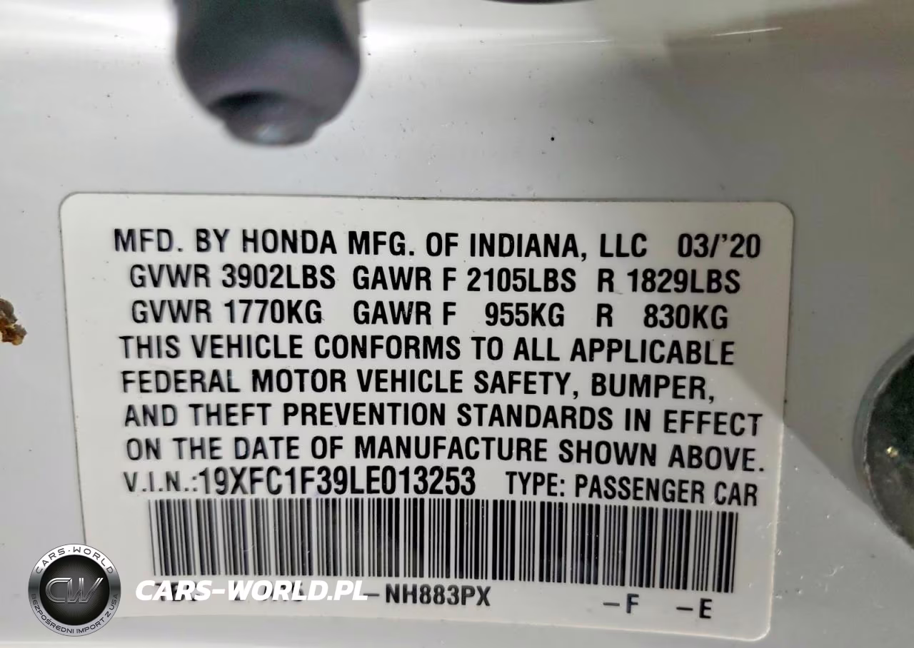 2020 Honda Civic Ex VIN:19XFC1F39LE013253 - 12
