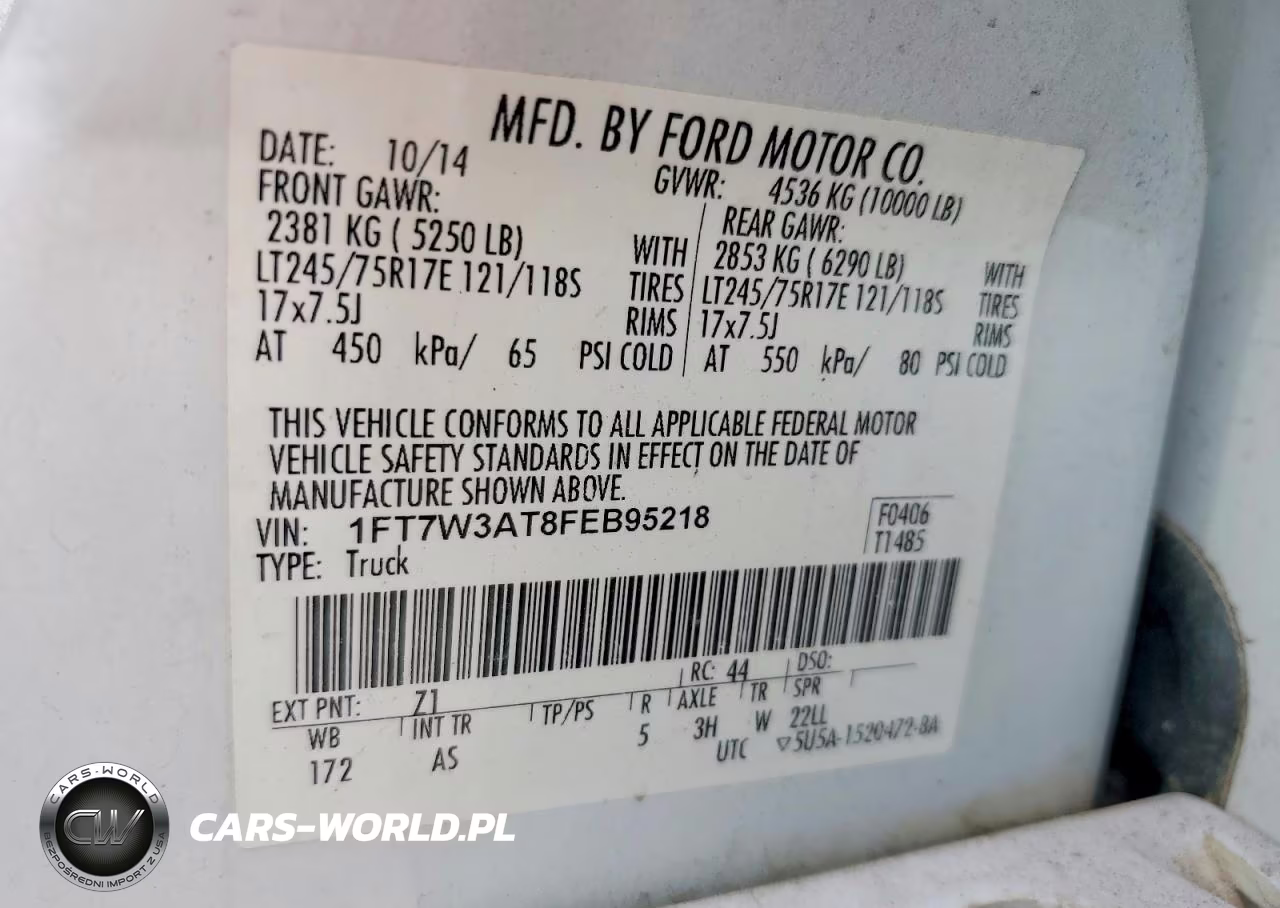 2015 Ford F350 Super Duty VIN:1FT7W3AT8FEB95218 - 12